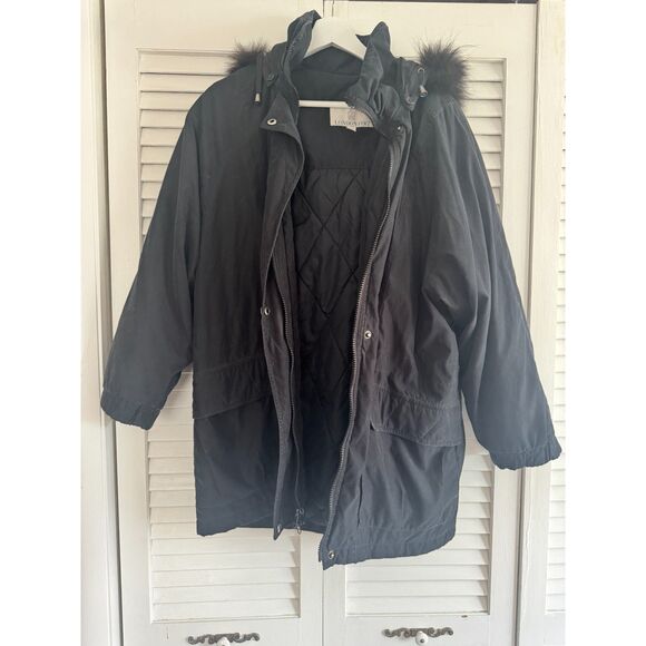London Fog Fur Hooded Winter Coat - Picture 1 of 2